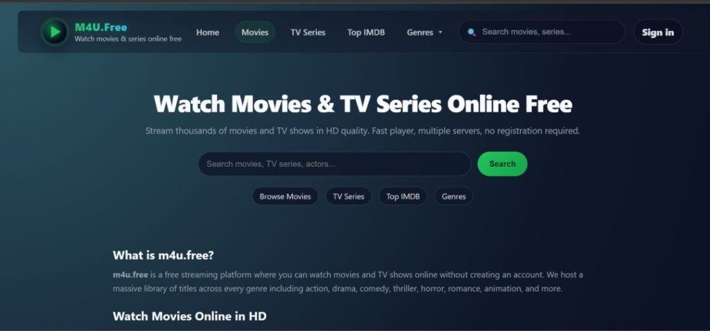 Browsing different movie genres on an online streaming platform