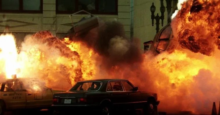 Fast-paced action movie scene with dynamic movement and energy